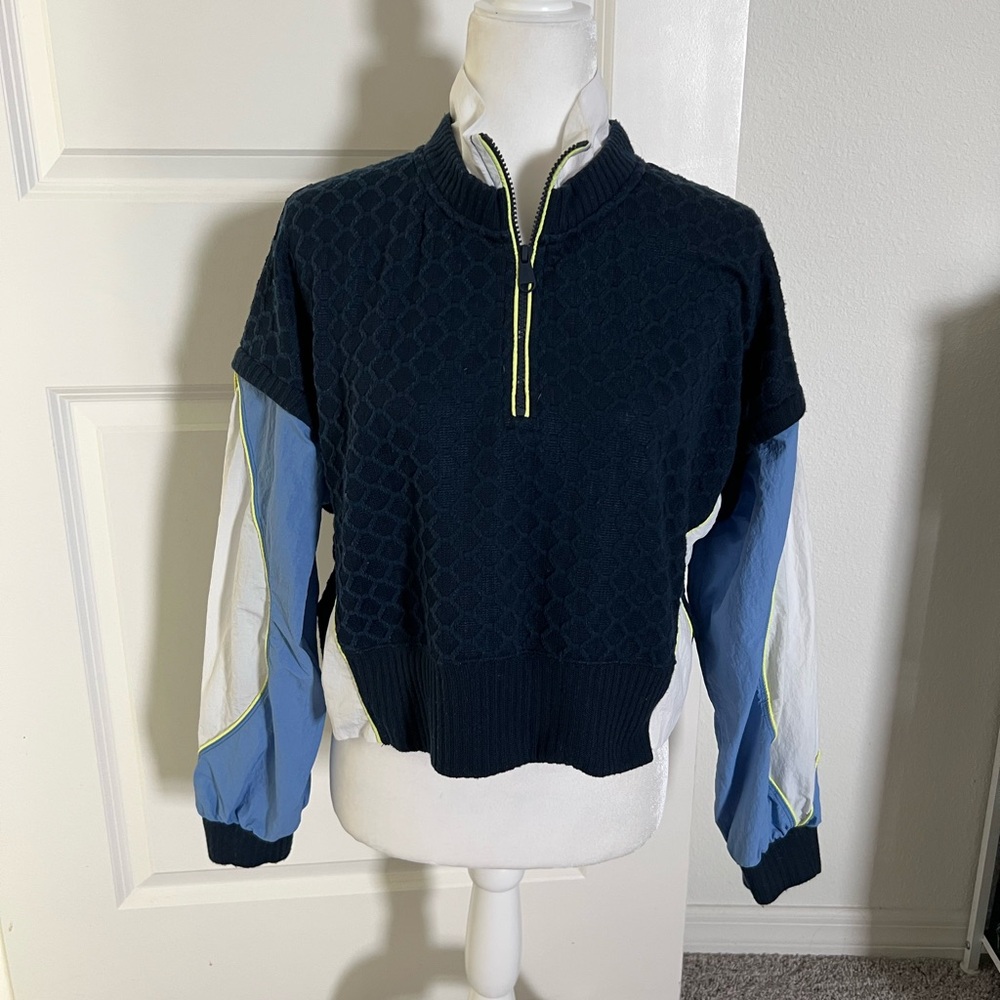 NWOT Free People Movement Full Count Navy Sweatshirt XS - Picture 2 of 9